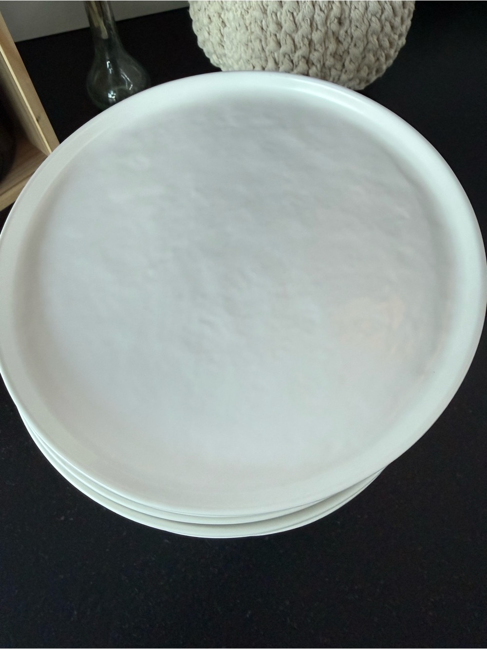 Crate&Barrel White Glazed 11” Dinner Plates - Set of 4